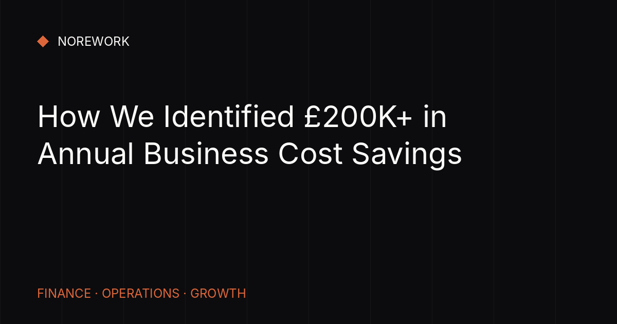 How we identified £200K+ in annual business cost savings