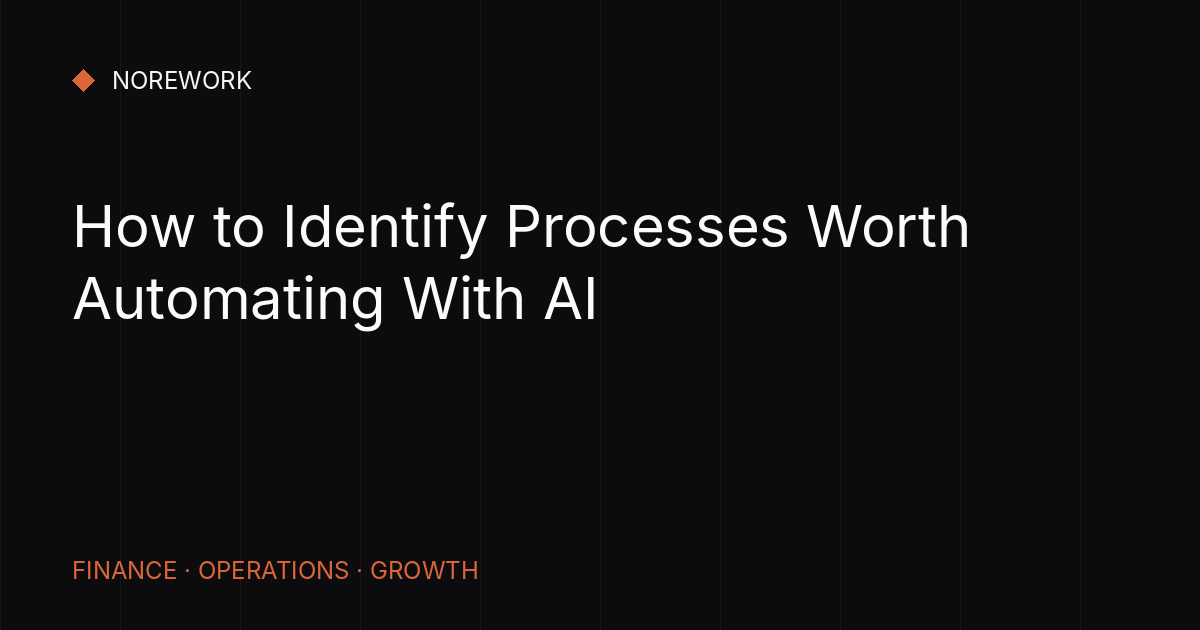 How to Identify Processes Worth Automating With AI
