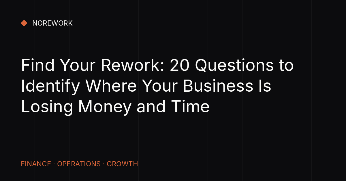 Find Your Rework: 20 Questions to Identify Where Your Business Is Losing Money and Time