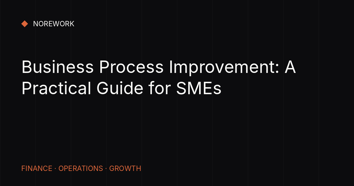 Business Process Improvement: A Practical Guide for SMEs